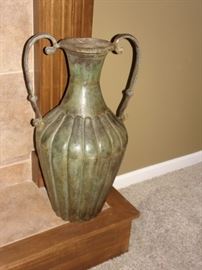 HEAVY wrought iron vase. 