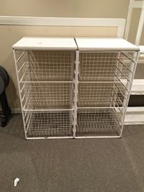 Three basket utility storage units. There are 3 of these (one not pictured).