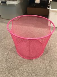 Cute pink wire basket.