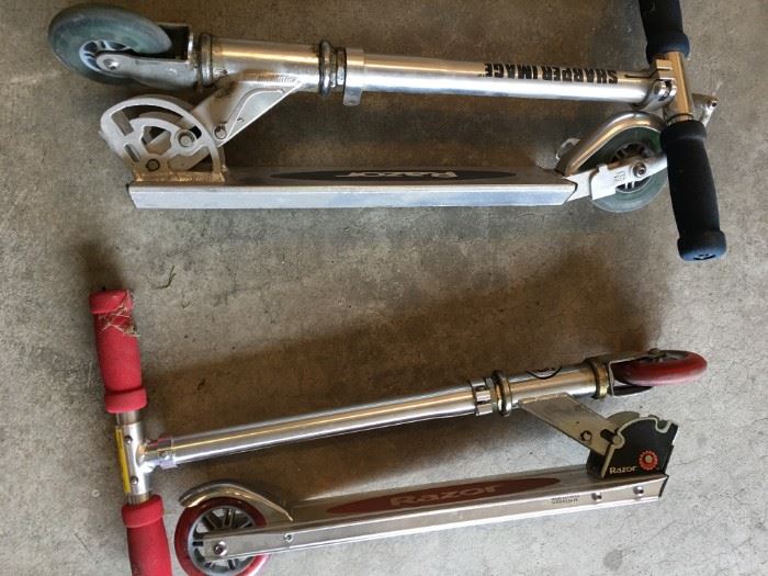 Two Razor scooters.