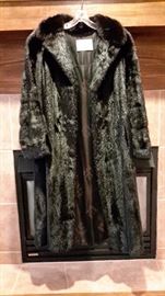 Vintage Harry Meyerowitz long fur coat, no size indicated.