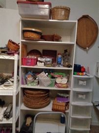 shelving & misc, lots of baskets