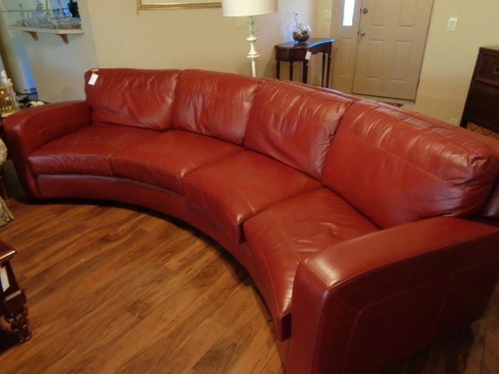 red leather sectional