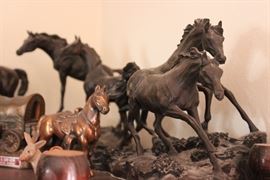 Cold Cast Bronze Horses