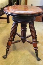 Ball and claw piano stool