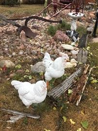 yard art- roosters