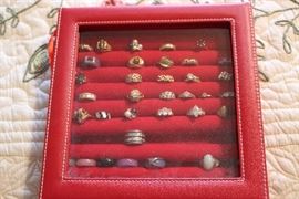 Ladies jewelry- rings 14k/sterling/jade