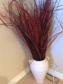 Large vase with fall floral foliage. 