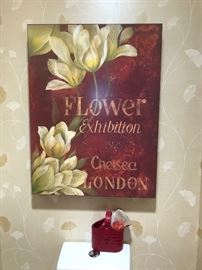 Floral exhibit print on canvas. 