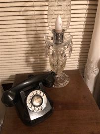 Vintage phone and lamps