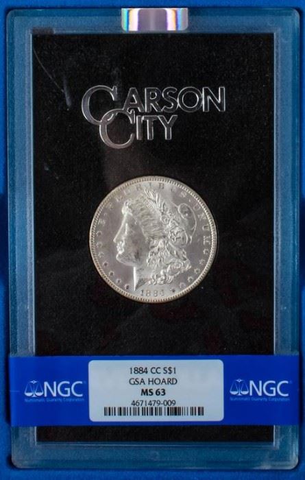 Lot 273 - Coin 1884-CC Morgan Silver $ GSA -NGC MS63