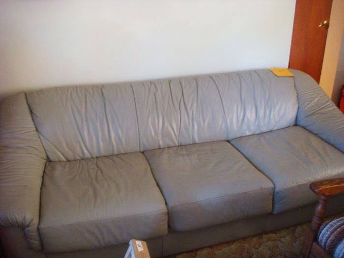 gray leather hide a bed sofa