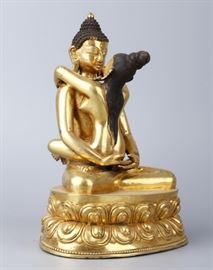 Chinese Tibetan gilded bronze Buddha