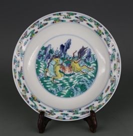 Chinese doucai porcelain plate