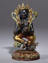 Chinese Tibetan brass Buddha, Qing dynasty