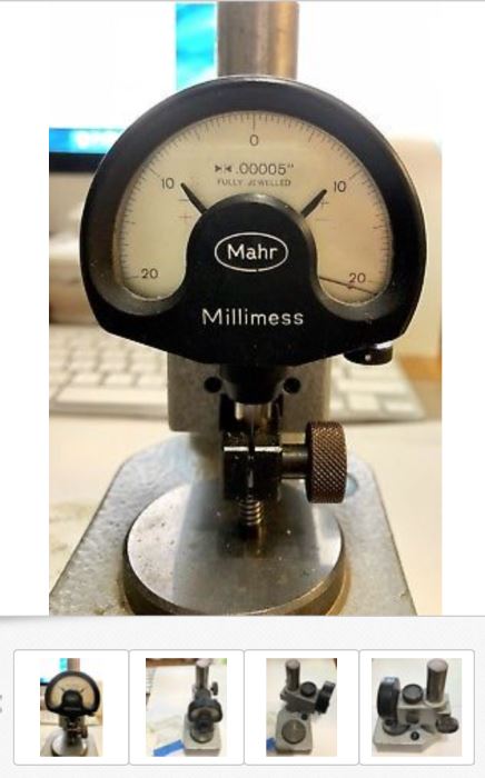This Mahr Millimess .00005 Indicator & Precision Base is one of several Machinist Tools, of varying manufacturers, ages, materials, functions, and prices, and is listed for $295