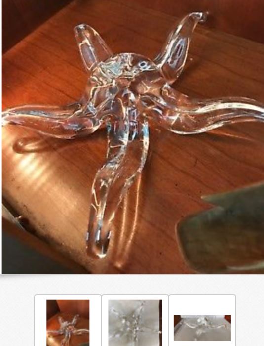 Several crystal figures and blown glass sculptures are available, including this RARE Vintage Steuben Crystal Starfish, that comes with the original box. Collectible / Gift-giving condition, and is priced at $1,800; Prices of the others depend on the size, manufacturer, age, condition, and style.