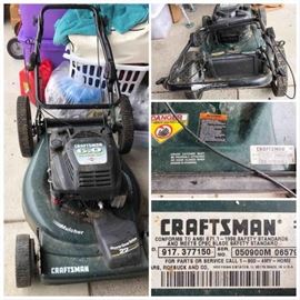 6hp 22” Craftsman Mower, worked great last time it was used (about 2 years ago; probably needs a tuneup), for $45