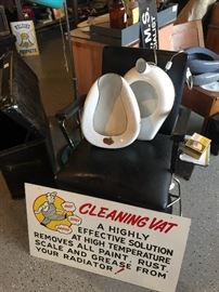 VINTAGE CHAIR AND BED PANS