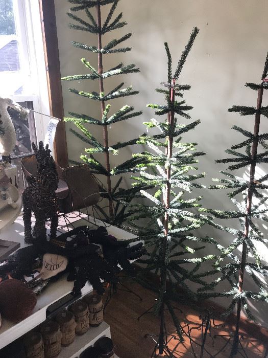 German Feather Trees, various Christmas Decor