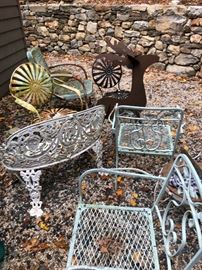 Antique, vintage, and new outdoor furniture