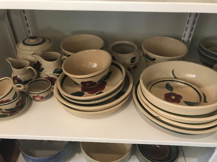 Watt Ware Bowls, plates, pitchers, cups & saucers, etc