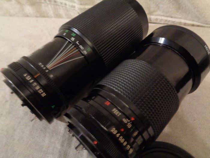 Canon AE-1 camera with Vivitar & Canon lenses
