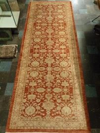 Turkish hand knotted Oushak wide runner, 4' 3" x 11' 4"