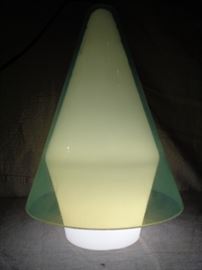 Mid century blown glass pendant light fixture