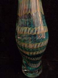 Artist signed studio art glass vase
