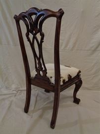 Chippendale style chair with cowhide seat