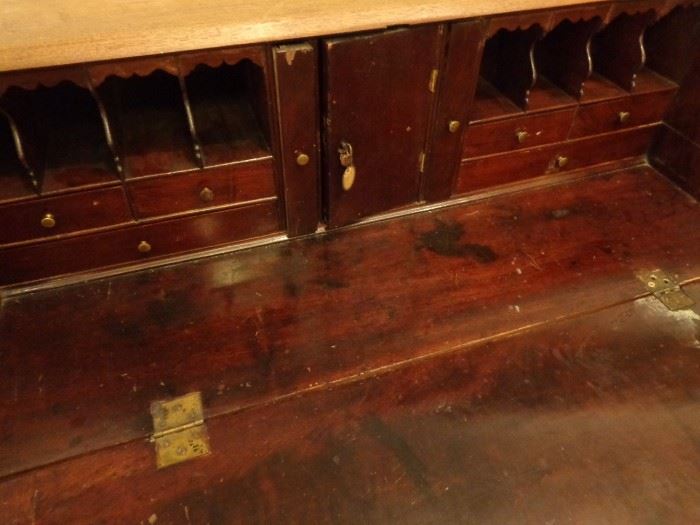 18th C. American slant front desk