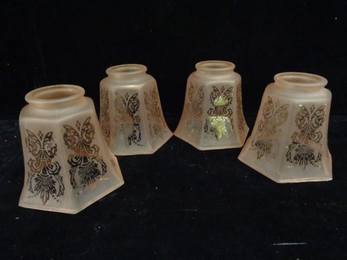 Acid etched glass lamp shades
