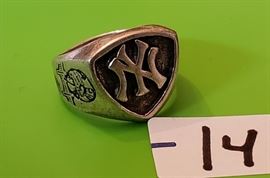 Yankees sterling silver ring.