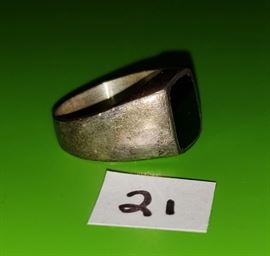 Sterling black onyx ring.