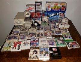 Baseball card collection.