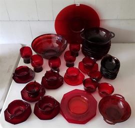 Cranberry glassware