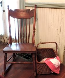 Rocking Chair and Market Basket