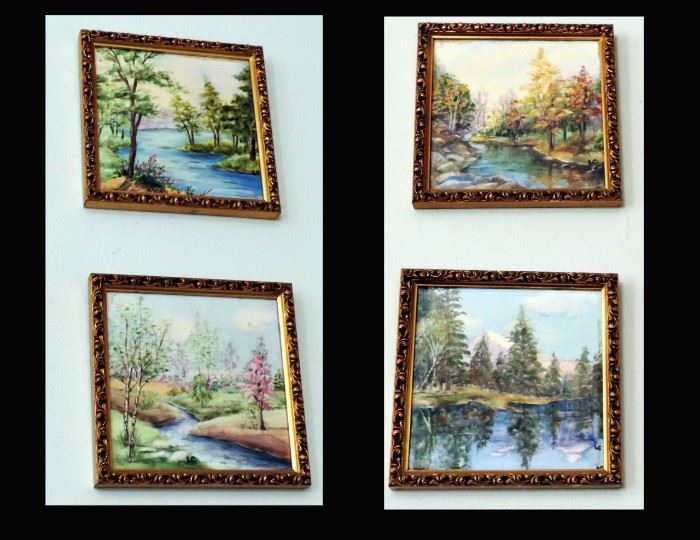 The 4 Seasons: Hand Painted Tiles