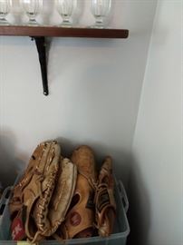 Older baseball gloves