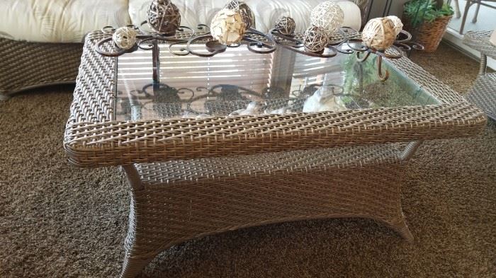 Woven Wicker Coffee Table