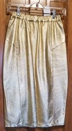 Vintage Ladies Gold Leather Skirt