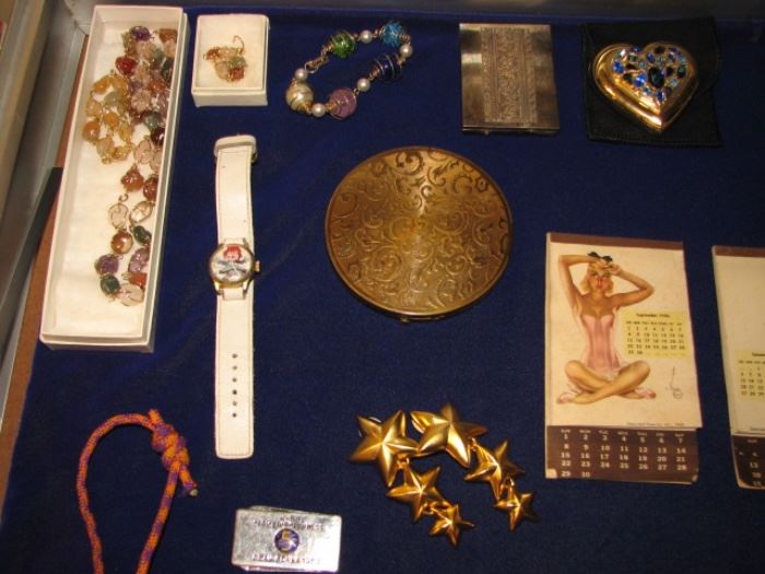 jewelry, burlesque calendar, compacts