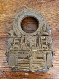 N & W 1937 Centennial Clock Frame, Cast Iron...  "1837- Norfolk & Western Railway-1937--                     100 Years of Precision Transportation"