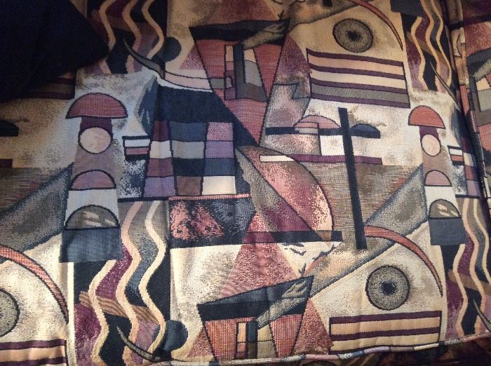 Custom Sofa, Frank Lloyd Wright Fabric Pattern