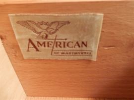 Furniture Label: American of Martinsville