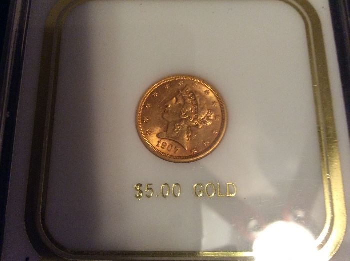 1907 Gold $5 Half Eagle 