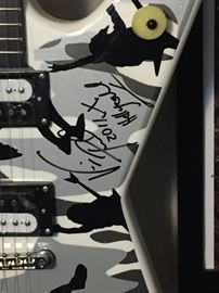   V  guitar, signed by Vinnie Paul 