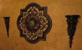 Wall medallion, wall shelves