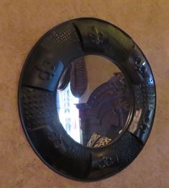 Fleur-de-lis metal mirror